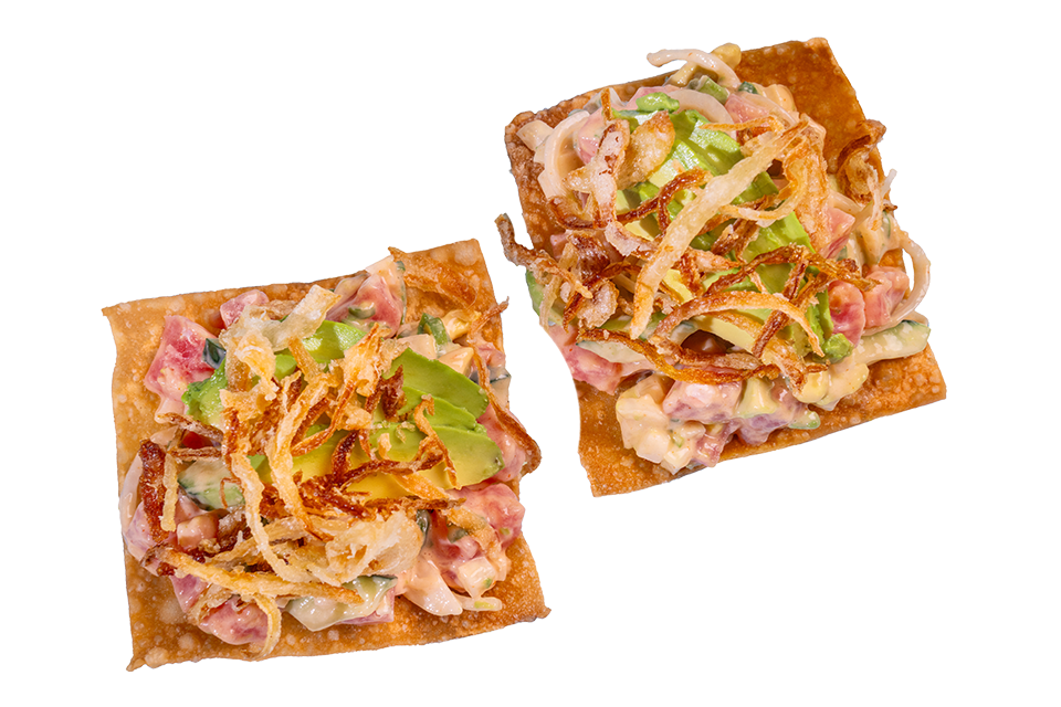 Tostadas de spicy salmón/tuna